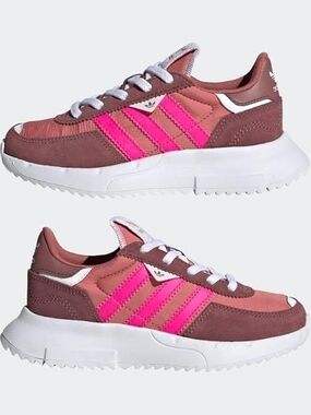 adidas Rose and Hot Pink Retro Runner Sneakers